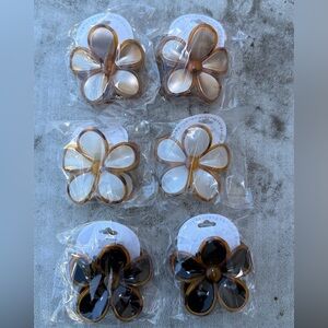 Flower Hair Claw Clips - Set of 6